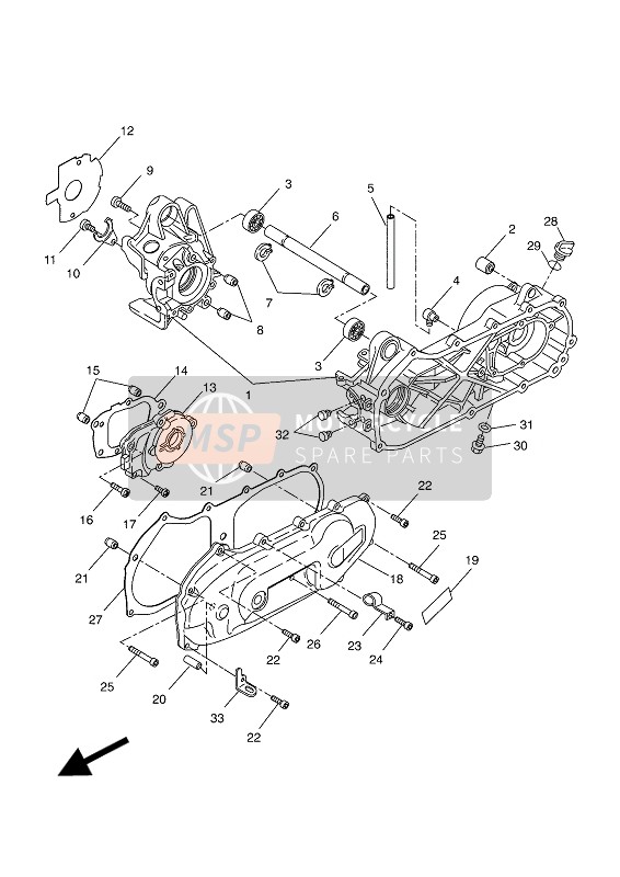 Yamaha NS50 2016 Caja Del Cigüeñal para un 2016 Yamaha NS50